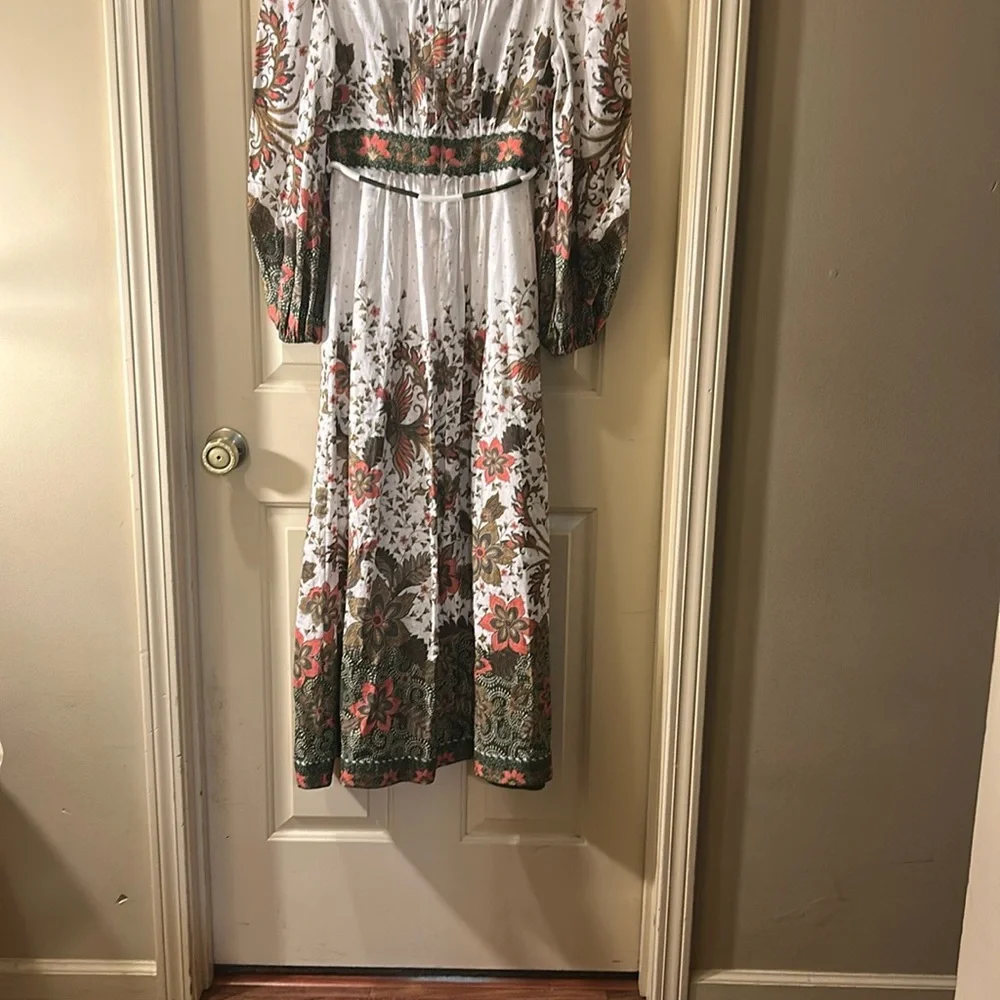 NWOT. ZIMMERMAN Gathered Floral Phoenix Print Maxi Dress - Picture 3 of 8